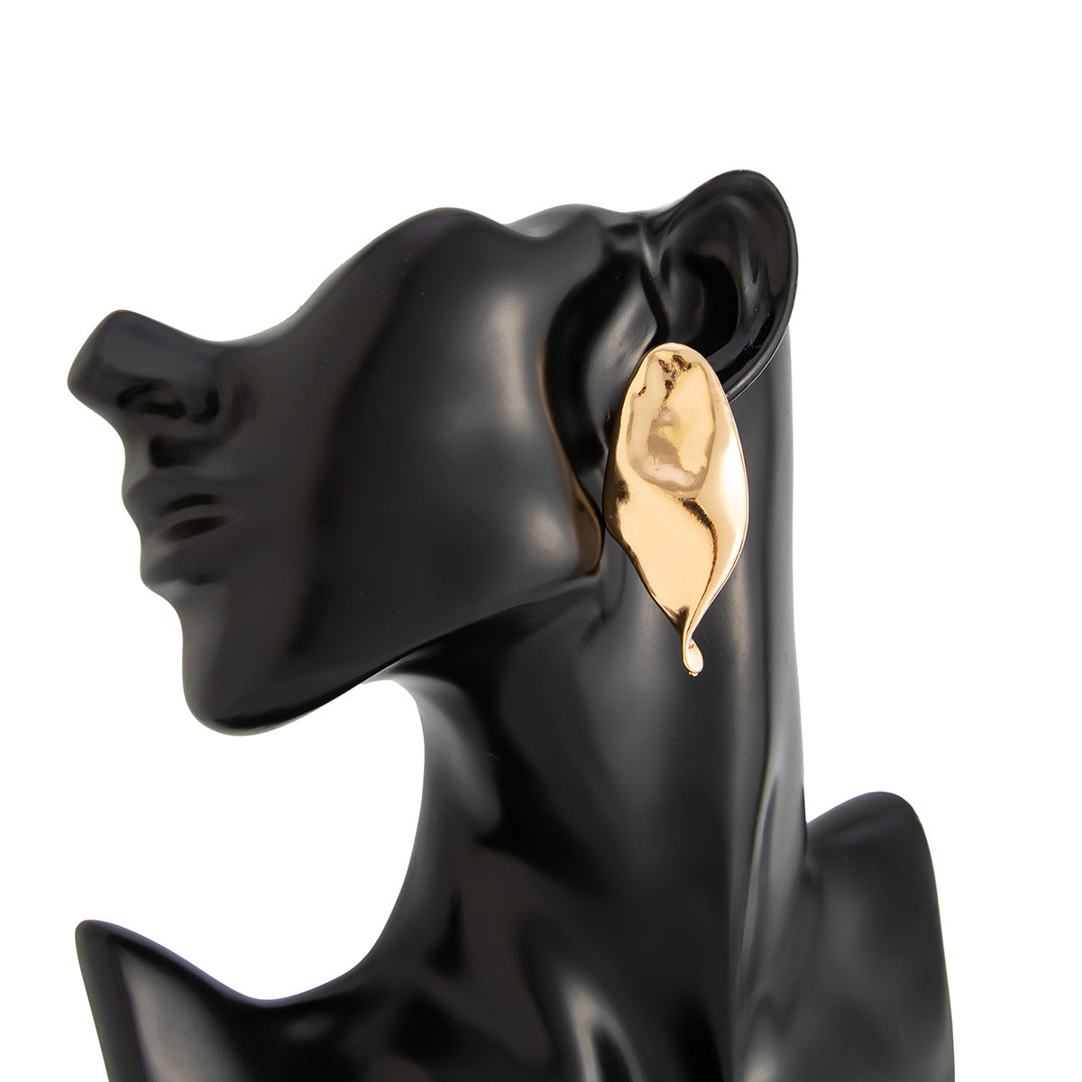 Asymmetrical Flowers Stud Earrings For Women In Zinc Alloy With Golden Plated Electroplated Finish