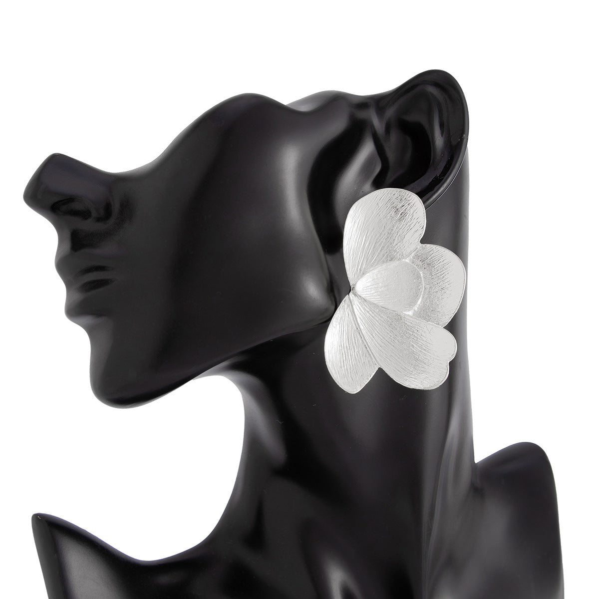 Asymmetrical Flowers Stud Earrings For Women In Zinc Alloy With Golden Plated Electroplated Finish