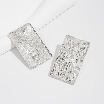 Asymmetrical Flowers Stud Earrings For Women In Zinc Alloy With Golden Plated Electroplated Finish