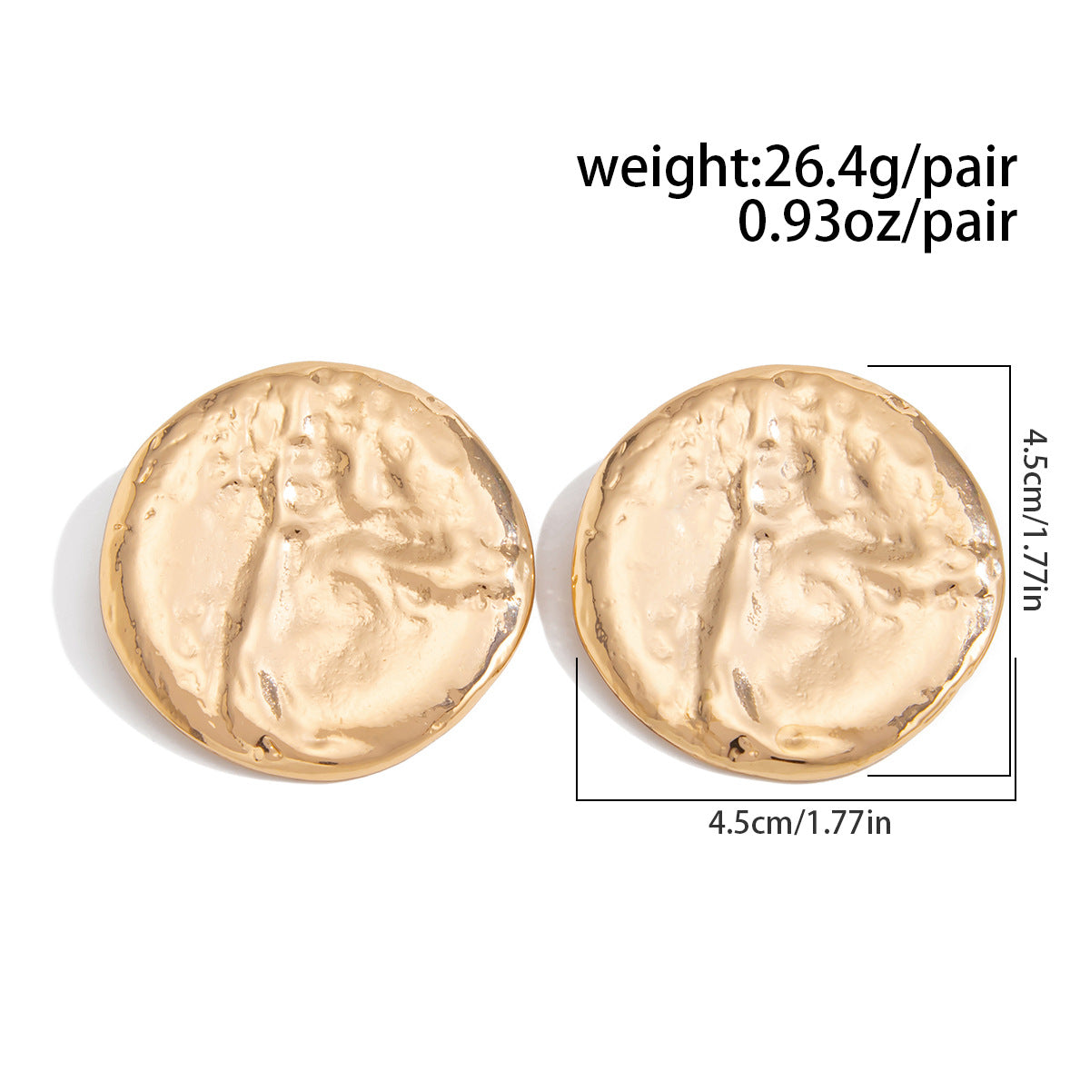 Geometric Twist Stud Earrings For Women In Alloy With Electroplated White K Gold Plated Finish, Golden