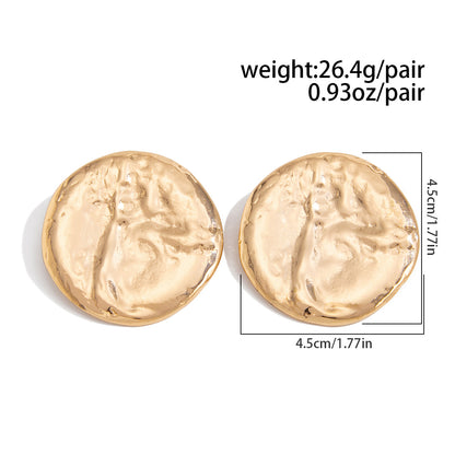 Geometric Twist Stud Earrings For Women In Alloy With Electroplated White K Gold Plated Finish, Golden