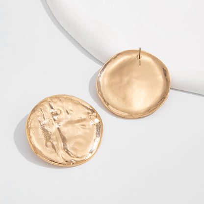 Geometric Twist Stud Earrings For Women In Alloy With Electroplated White K Gold Plated Finish, Golden