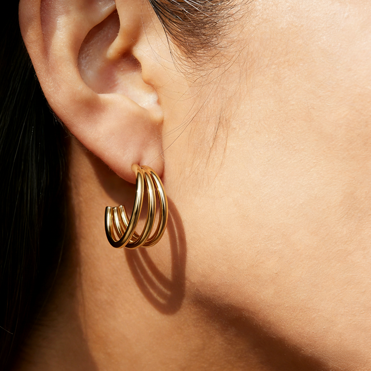 Geometric Earrings For Women Featuring Electroplated 304 Stainless Steel With 18K Real Gold Plated PVD Coating