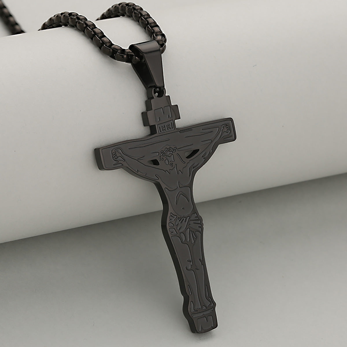 Crucifix Pendant In 304 Stainless Steel With 18K Real Gold Plated PVD Coating 0.05µm-0.08µm Electroplated, 1 Pc/Package