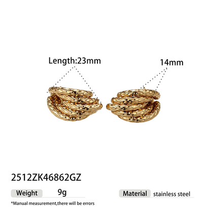 Geometric Earrings For Women Featuring Electroplated 304 Stainless Steel With 18K Real Gold Plated PVD Coating
