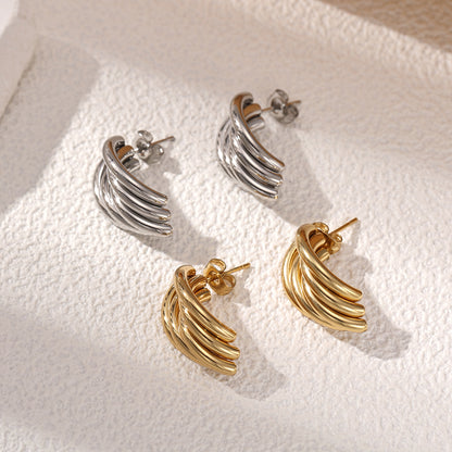 Geometric Earrings For Women Featuring Electroplated 304 Stainless Steel With 18K Real Gold Plated PVD Coated Finish