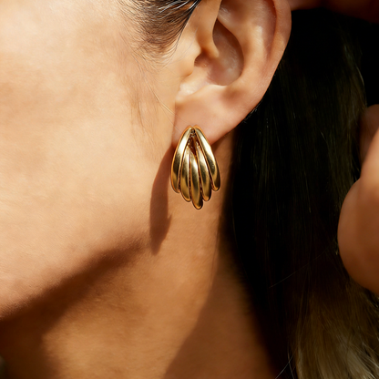 Geometric Earrings For Women Featuring Electroplated 304 Stainless Steel With 18K Real Gold Plated PVD Coated Finish