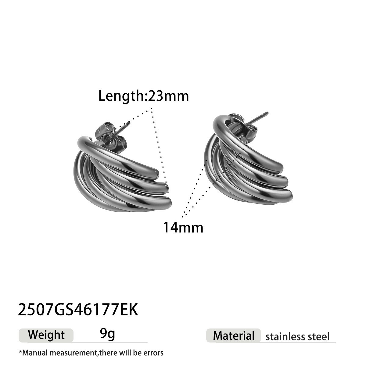Geometric Earrings For Women Featuring Electroplated 304 Stainless Steel With 18K Real Gold Plated PVD Coated Finish