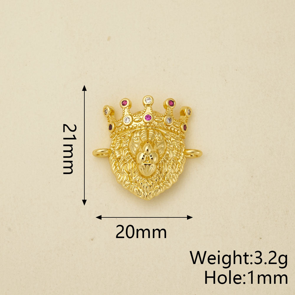 Cross Pendant Copper With 18K Gold Plated And Zircon Inlay, 0.05-0.08µm Thickness, 1 Pc