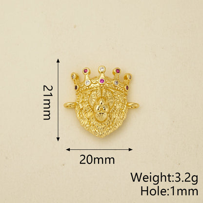 Cross Pendant Copper With 18K Gold Plated And Zircon Inlay, 0.05-0.08µm Thickness, 1 Pc