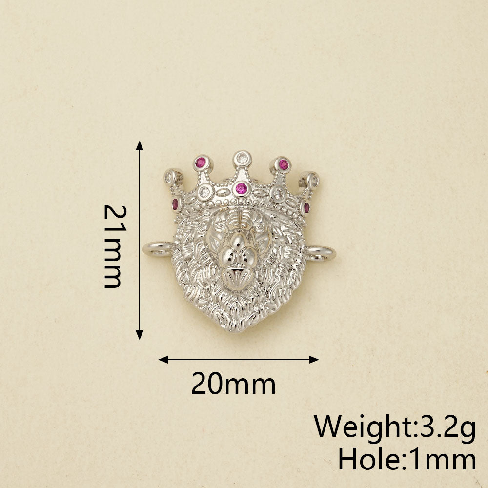 Cross Pendant Copper With 18K Gold Plated And Zircon Inlay, 0.05-0.08µm Thickness, 1 Pc