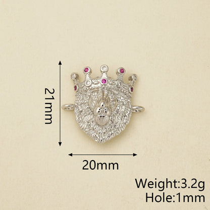 Cross Pendant Copper With 18K Gold Plated And Zircon Inlay, 0.05-0.08µm Thickness, 1 Pc