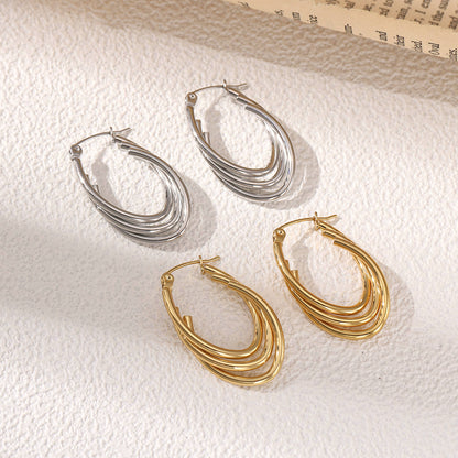 Geometric Earrings For Women Featuring Electroplated 304 Stainless Steel With 18K Real Gold Plated PVD Coating