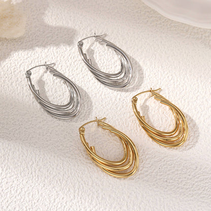 Geometric Earrings For Women Featuring Electroplated 304 Stainless Steel With 18K Real Gold Plated PVD Coating