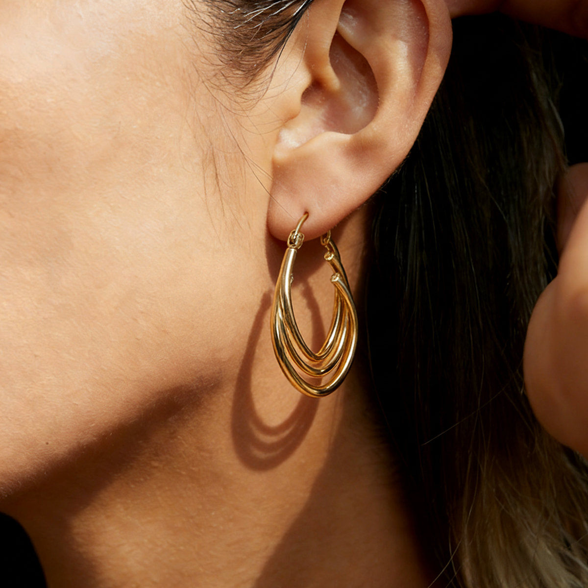 Geometric Earrings For Women Featuring Electroplated 304 Stainless Steel With 18K Real Gold Plated PVD Coating