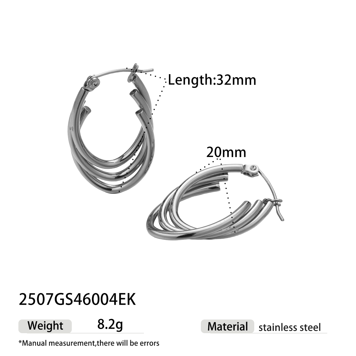 Geometric Earrings For Women Featuring Electroplated 304 Stainless Steel With 18K Real Gold Plated PVD Coating