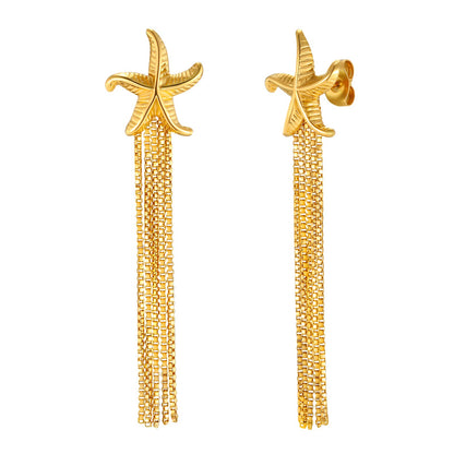 Tassel Earrings For Women In IG Style Featuring Waterproof Non Tarnish 304 Stainless Steel With 18K Real Gold Plated Finish