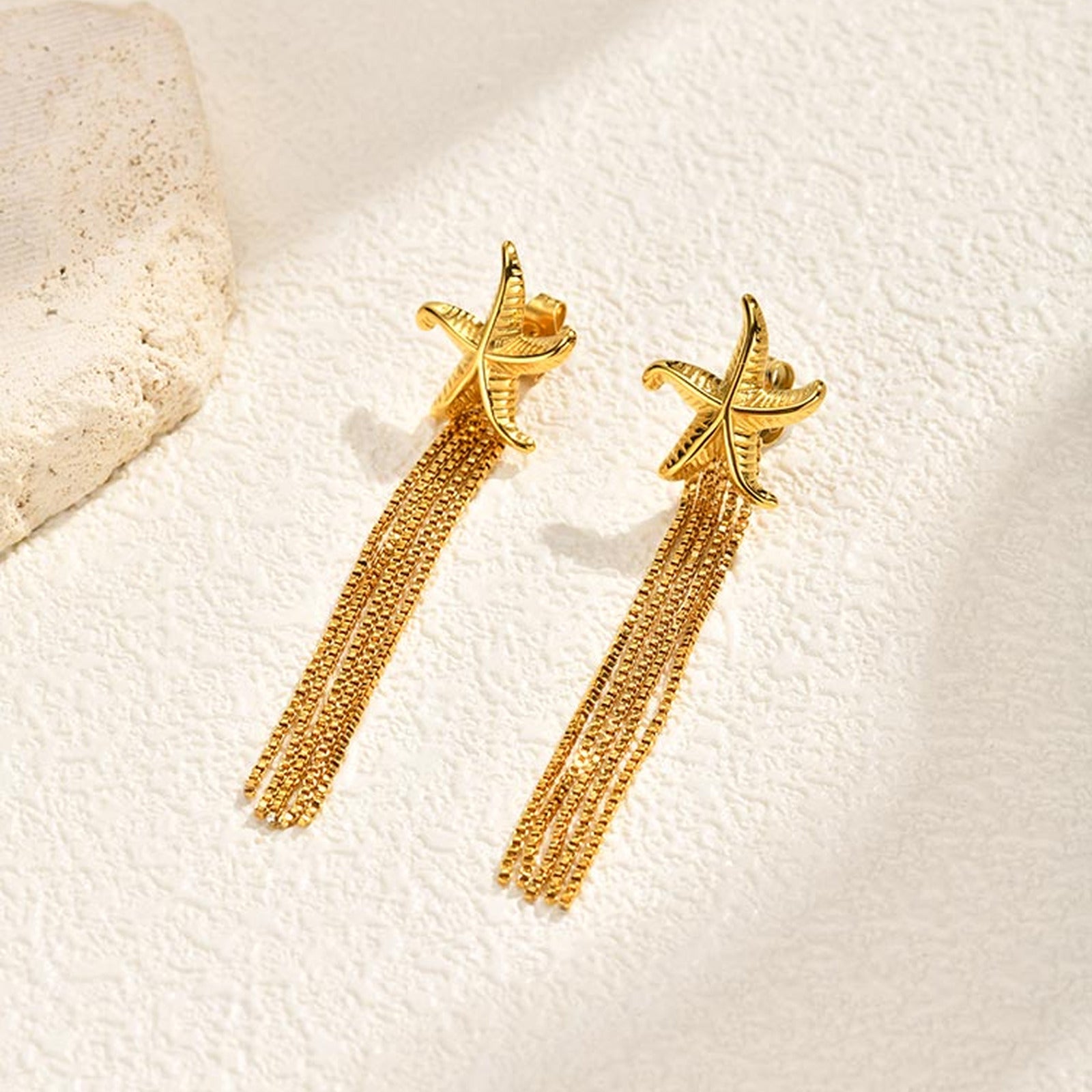 Tassel Earrings For Women In IG Style Featuring Waterproof Non Tarnish 304 Stainless Steel With 18K Real Gold Plated Finish