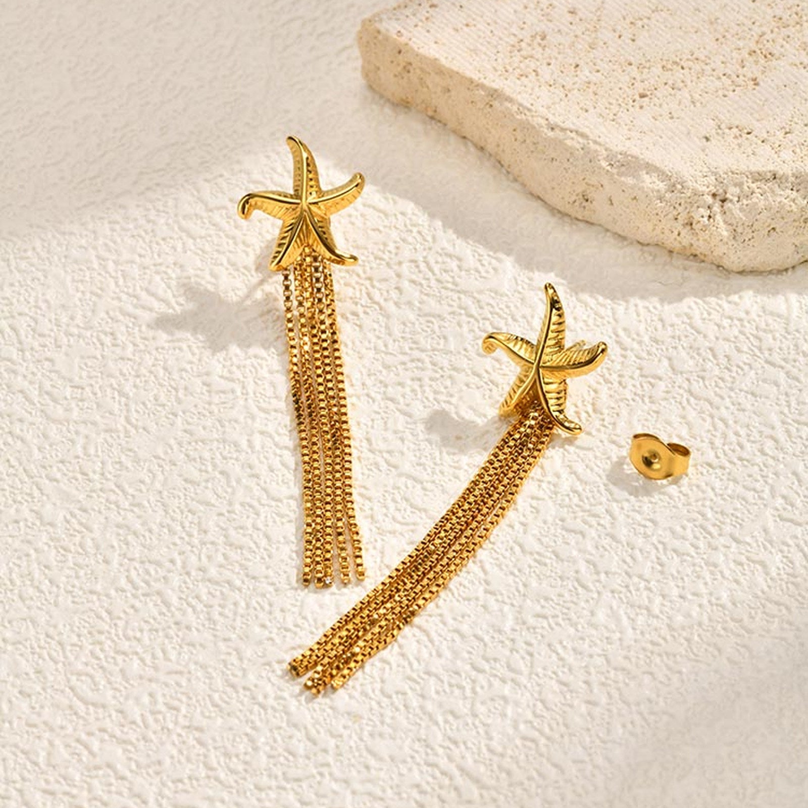 Tassel Earrings For Women In IG Style Featuring Waterproof Non Tarnish 304 Stainless Steel With 18K Real Gold Plated Finish