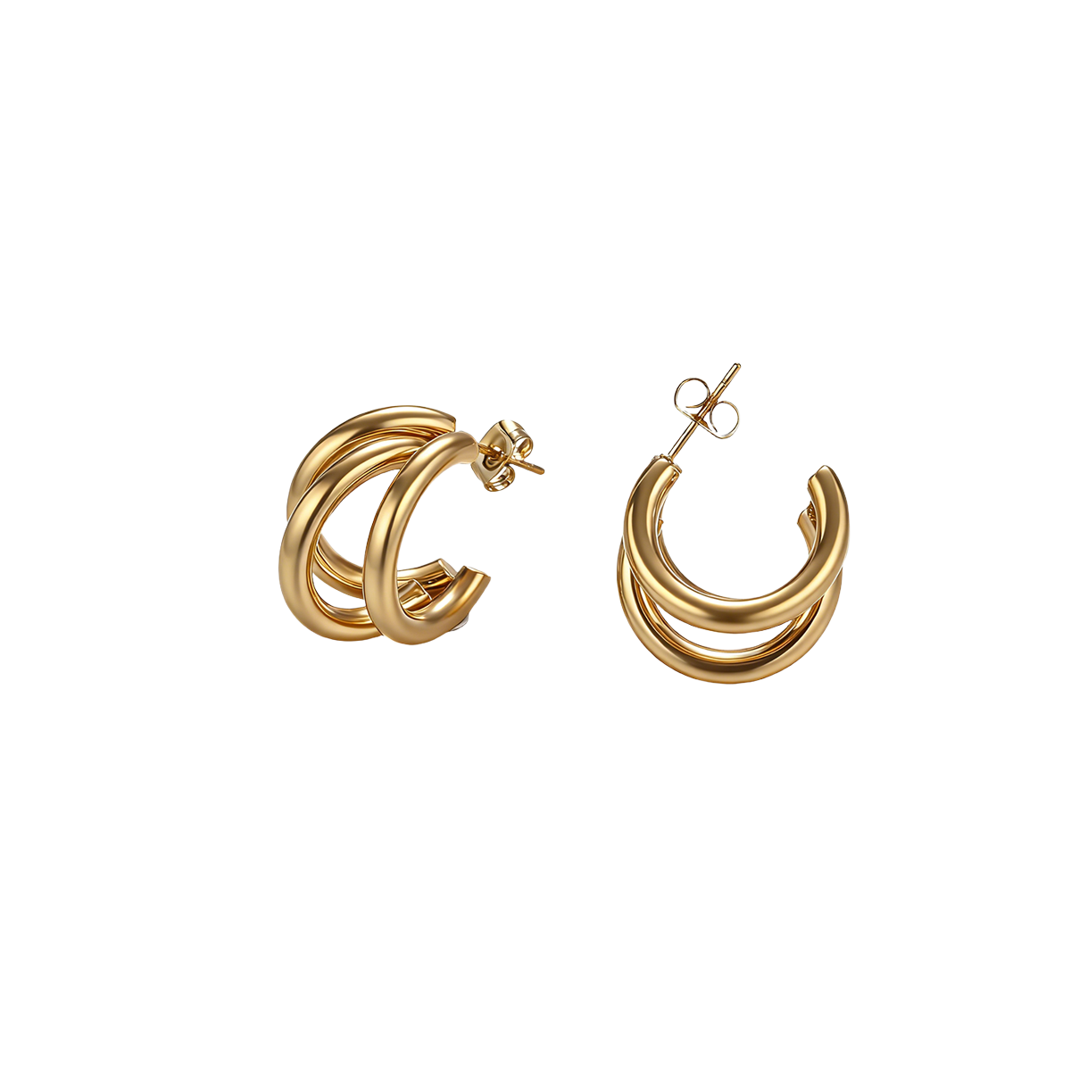 Geometric Earrings For Women Featuring Electroplated 304 Stainless Steel With 18K Real Gold PVD Coated Plating