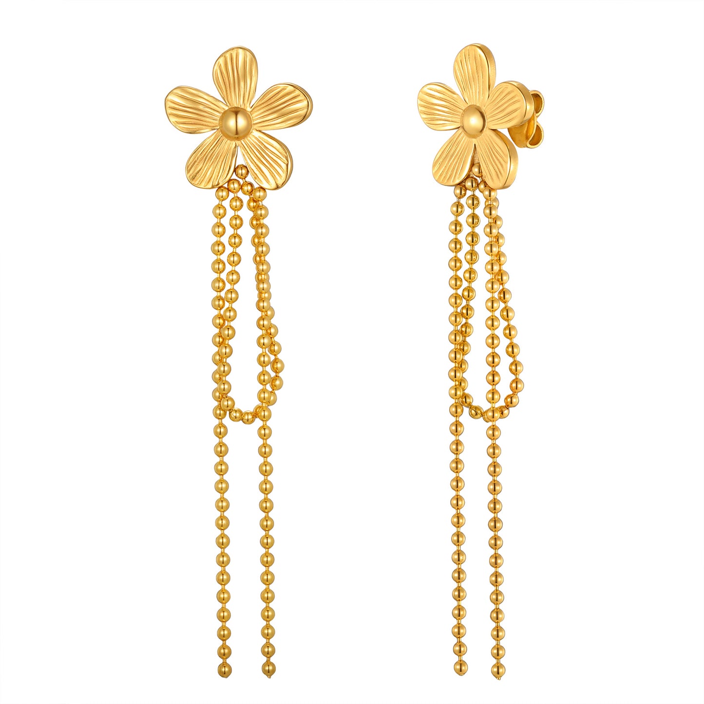 Tassel Earrings For Women In IG Style Featuring Waterproof Non Tarnish 304 Stainless Steel With 18K Real Gold Plated