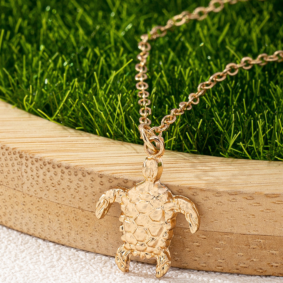 Tortoise Pendant Necklace For Women In Golden Alloy, Perfect For School Wear Featuring A Stylish Turtle Design