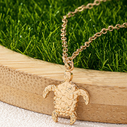 Tortoise Pendant Necklace For Women In Golden Alloy, Perfect For School Wear Featuring A Stylish Turtle Design