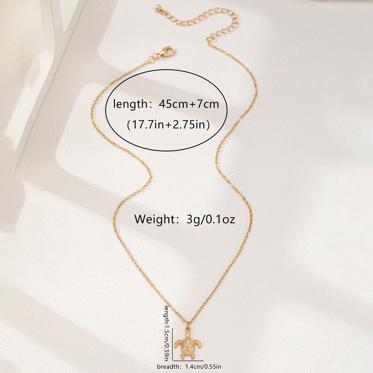 Tortoise Pendant Necklace For Women In Golden Alloy, Perfect For School Wear Featuring A Stylish Turtle Design