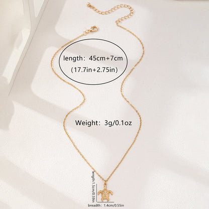 Tortoise Pendant Necklace For Women In Golden Alloy, Perfect For School Wear Featuring A Stylish Turtle Design