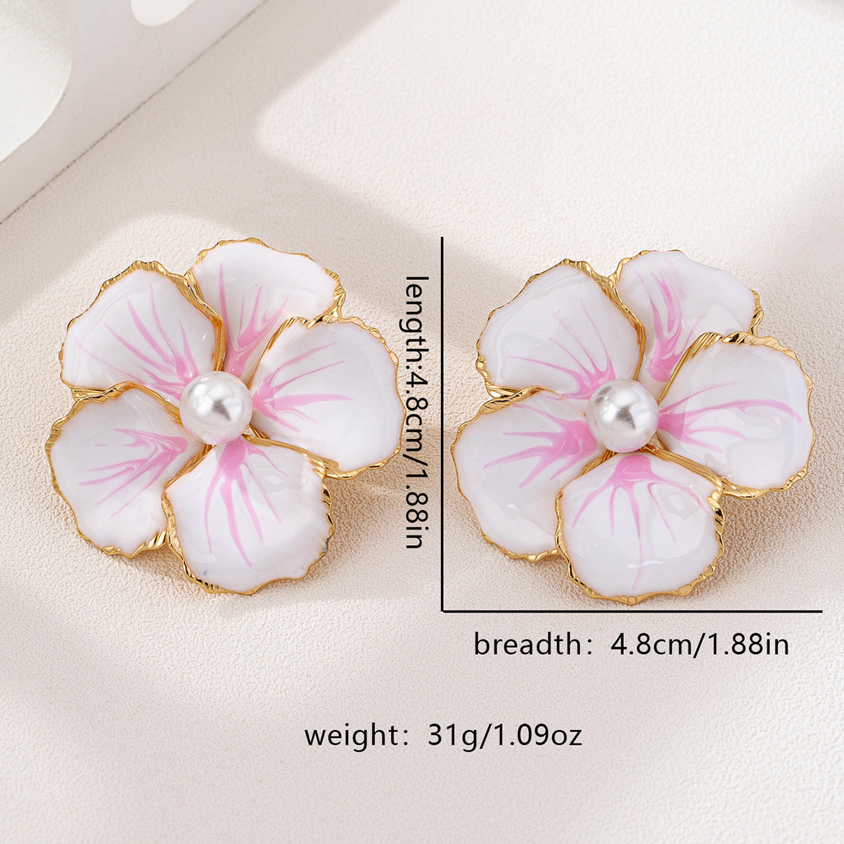 Elegant Pink Alloy Flowers For Women Featuring Pearl Inlay, Perfect For Holiday Occasions