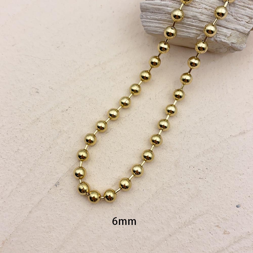 Waterproof Non Tarnish Circle Pendant Necklace For Women In 304 Stainless Steel With 18K Real Gold Plated Beaded Chain