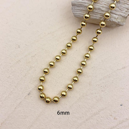 Waterproof Non Tarnish Circle Pendant Necklace For Women In 304 Stainless Steel With 18K Real Gold Plated Beaded Chain