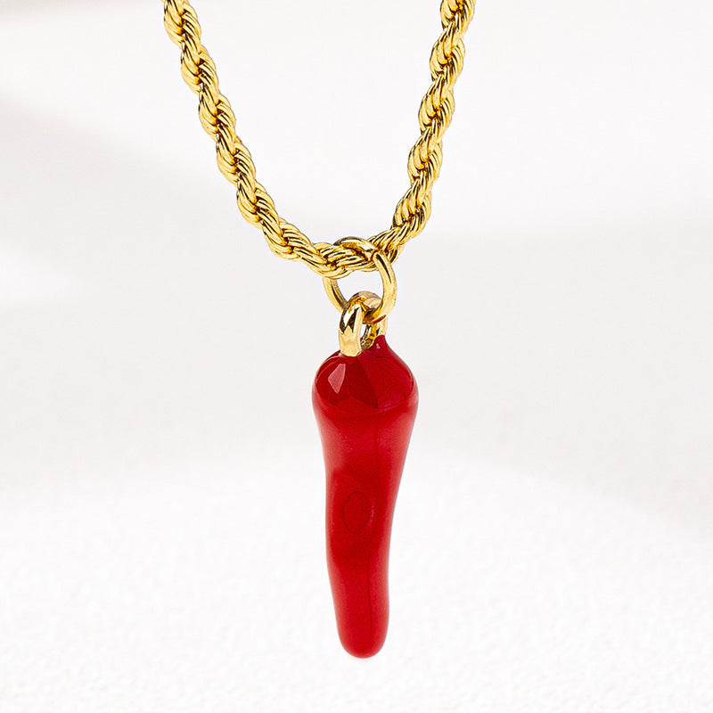 Cross Necklace For Women In Red Cartoon Style, Electroplated Alloy Jewelry Accessory