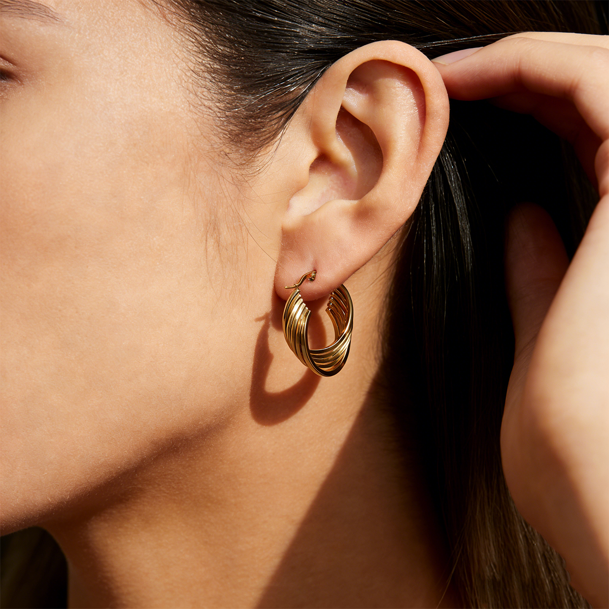 Geometric Earrings For Women Made Of 304 Stainless Steel Featuring Electroplated 18K Real Gold Plated With PVD Coated Finish