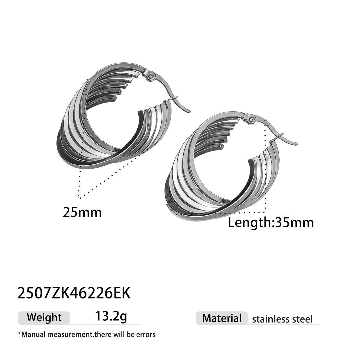 Geometric Earrings For Women Made Of 304 Stainless Steel Featuring Electroplated 18K Real Gold Plated With PVD Coated Finish