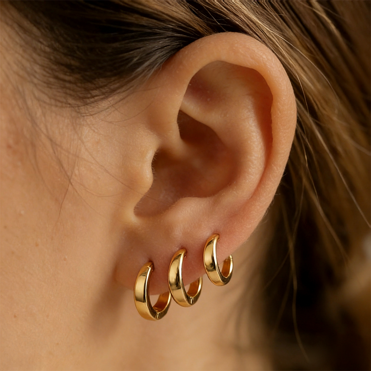 Geometric Earrings For Women Featuring Electroplated 304 Stainless Steel With 18K Real Gold Plated PVD Coating
