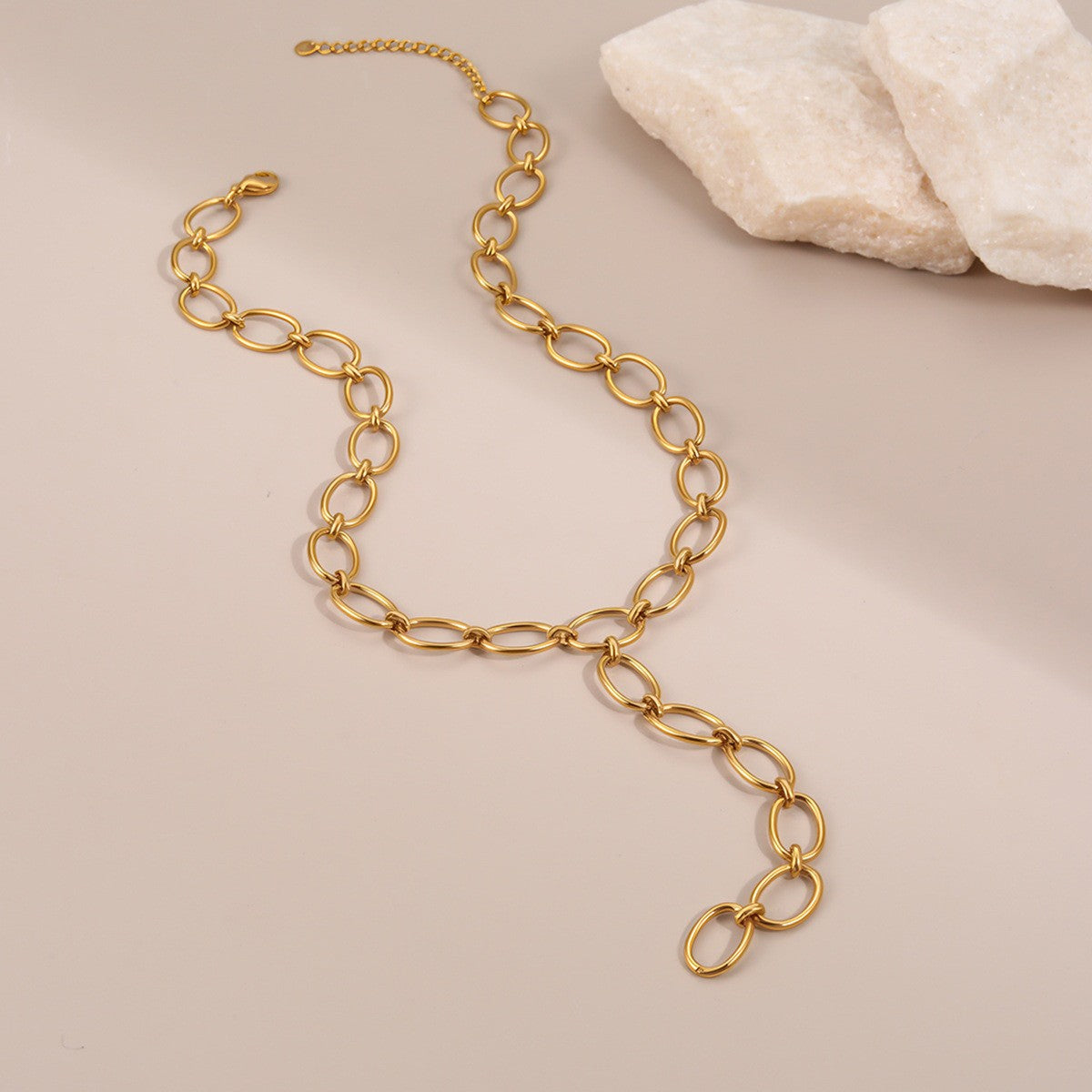 For Women Electroplated Necklace Chain In 304 Stainless Steel With 18K Real Gold Plated PVD Coating