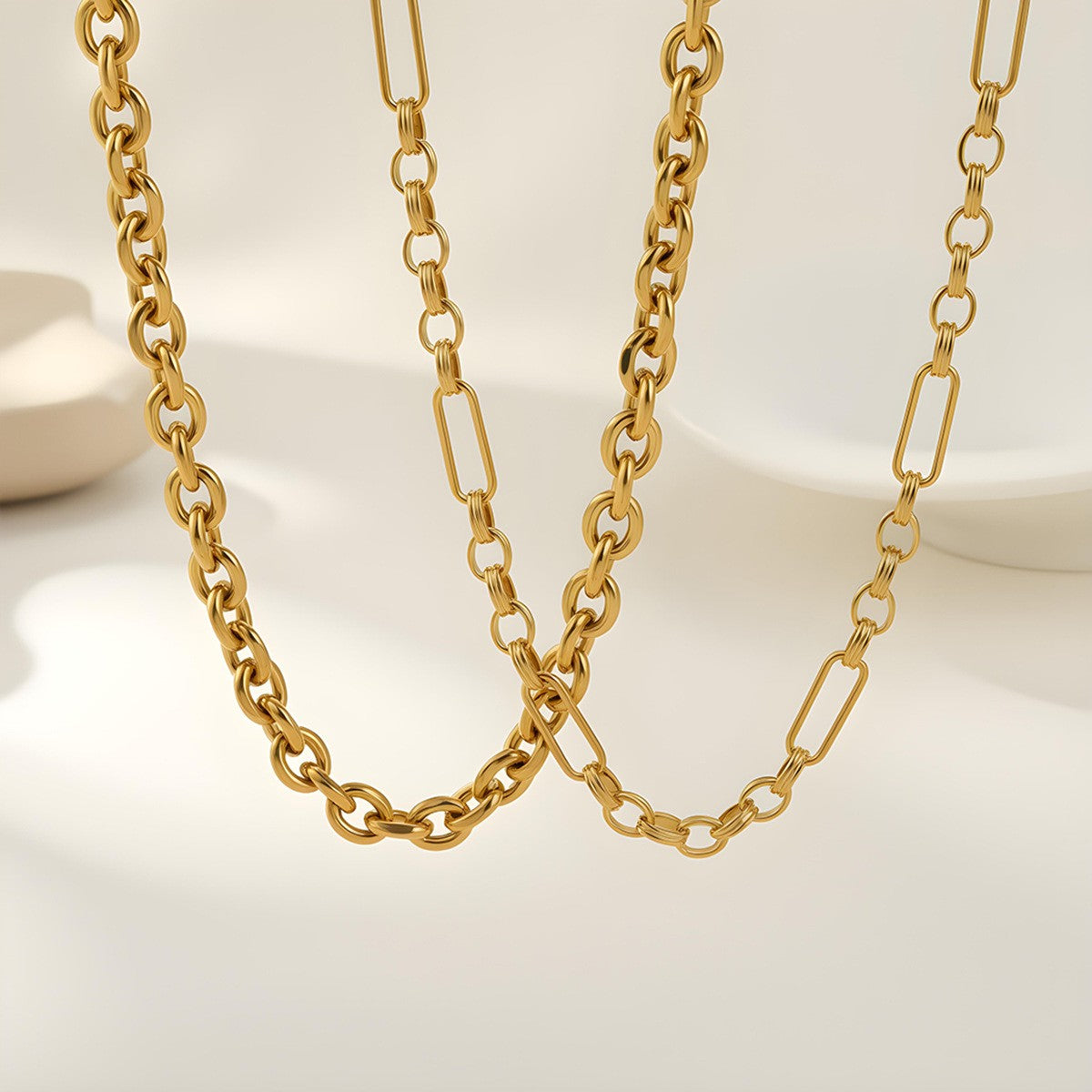 For Women Electroplated Necklace Chain In 304 Stainless Steel With 18K Real Gold Plated PVD Coating