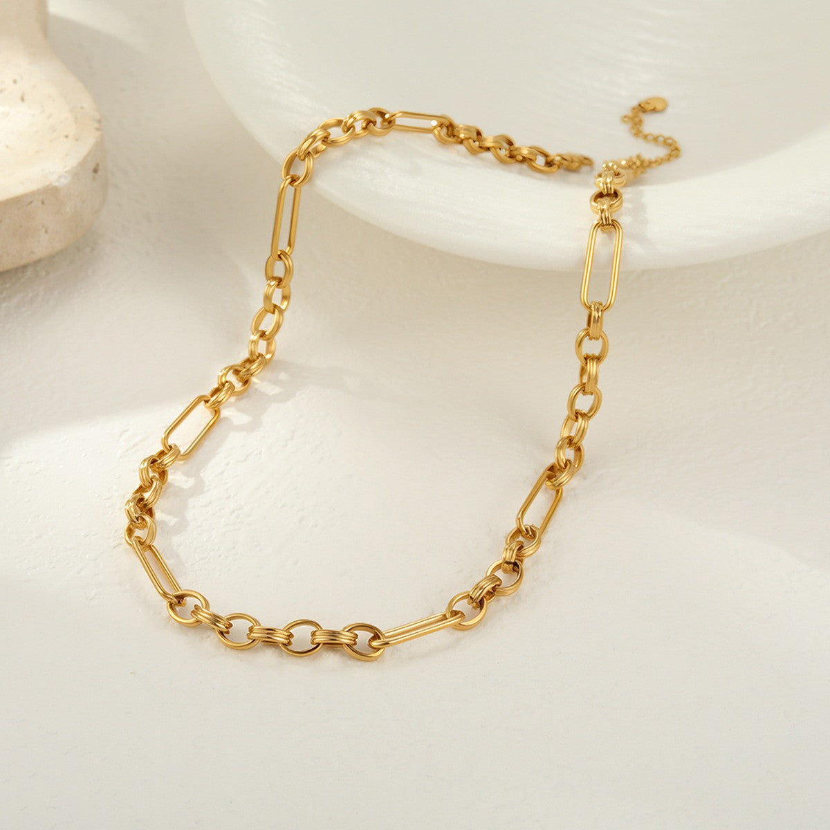 For Women Electroplated Necklace Chain In 304 Stainless Steel With 18K Real Gold Plated PVD Coating
