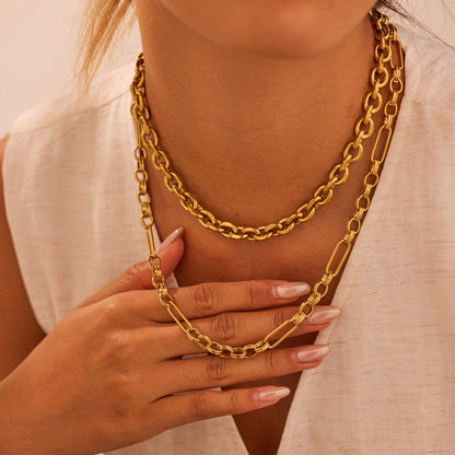 For Women Electroplated Necklace Chain In 304 Stainless Steel With 18K Real Gold Plated PVD Coating