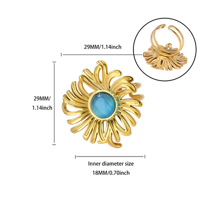 Glam Butterfly Open Ring For Women In Copper With 18K Gold Plating And Zircon Inlay