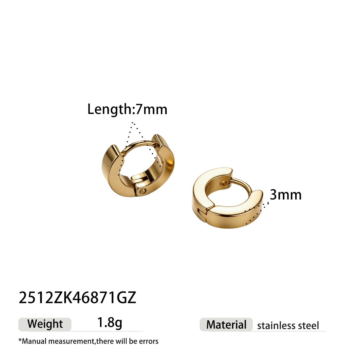 Geometric Earrings For Women Featuring Electroplated 304 Stainless Steel With 18K Real Gold Plated PVD Coating