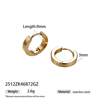 Geometric Earrings For Women Featuring Electroplated 304 Stainless Steel With 18K Real Gold Plated PVD Coating