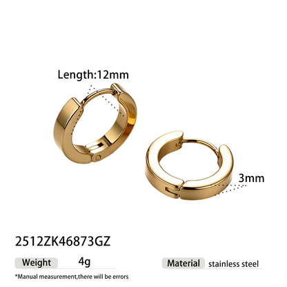 Geometric Earrings For Women Featuring Electroplated 304 Stainless Steel With 18K Real Gold Plated PVD Coating