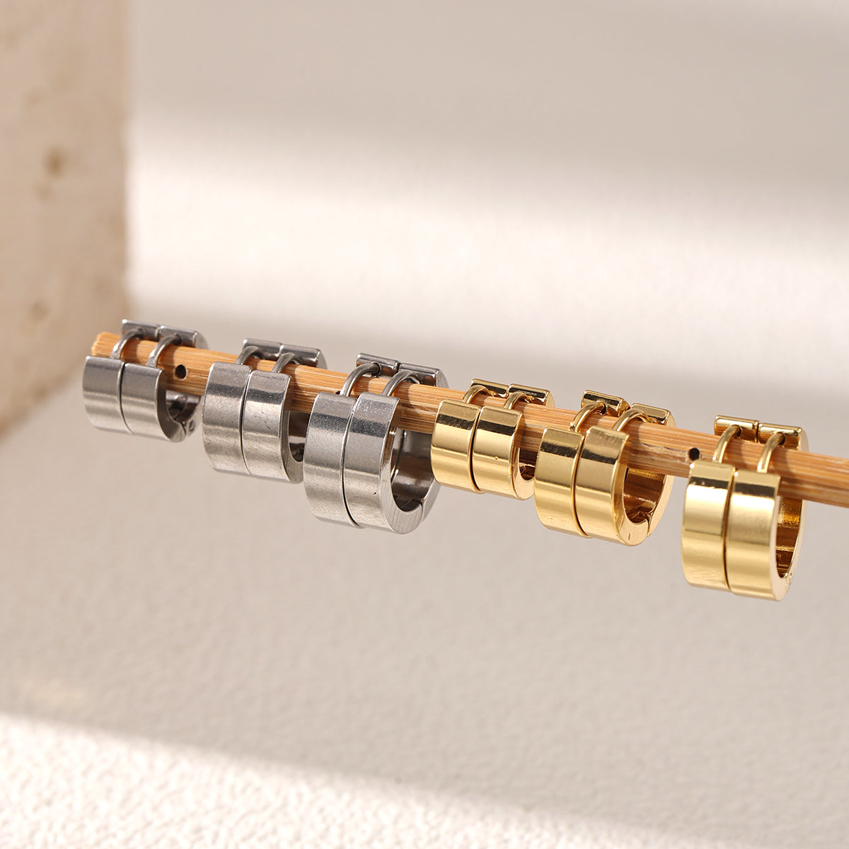 Geometric Earrings For Women Featuring Electroplated 304 Stainless Steel With 18K Real Gold Plated PVD Coated Finish