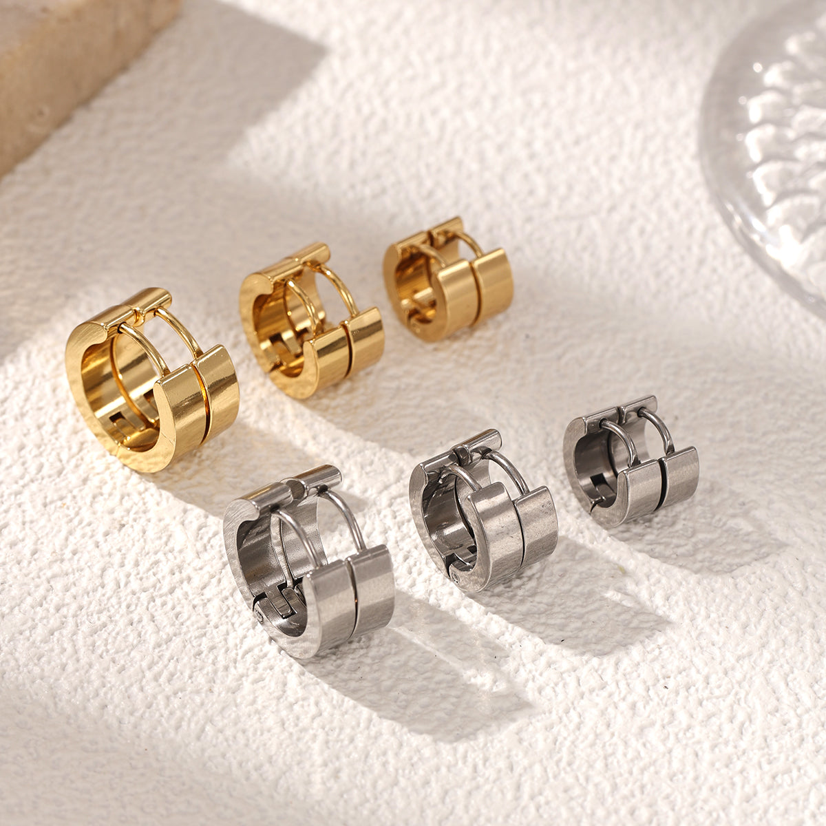 Geometric Earrings For Women Featuring Electroplated 304 Stainless Steel With 18K Real Gold Plated PVD Coated Finish