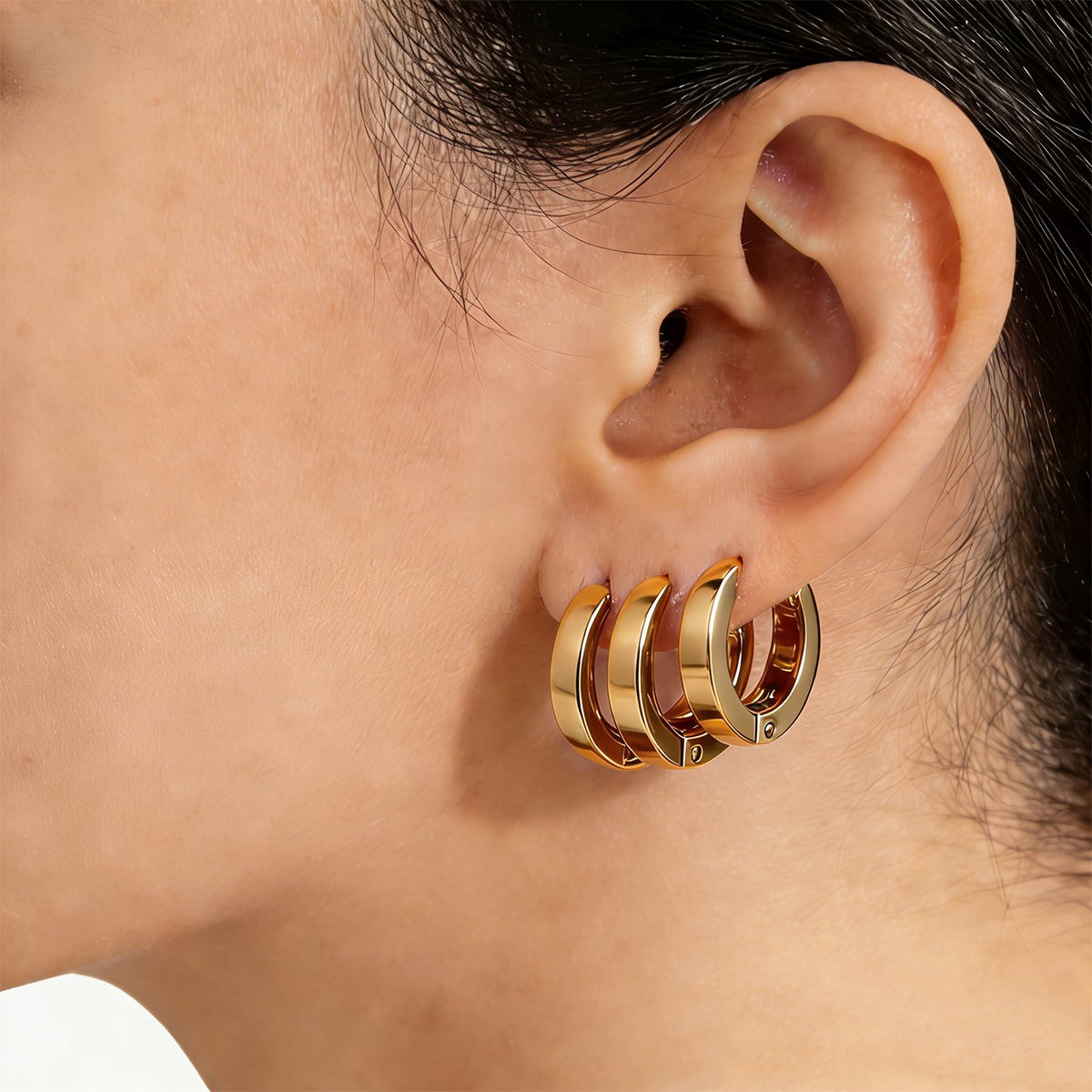 Geometric Earrings For Women Featuring Electroplated 304 Stainless Steel With 18K Real Gold Plated PVD Coated Finish