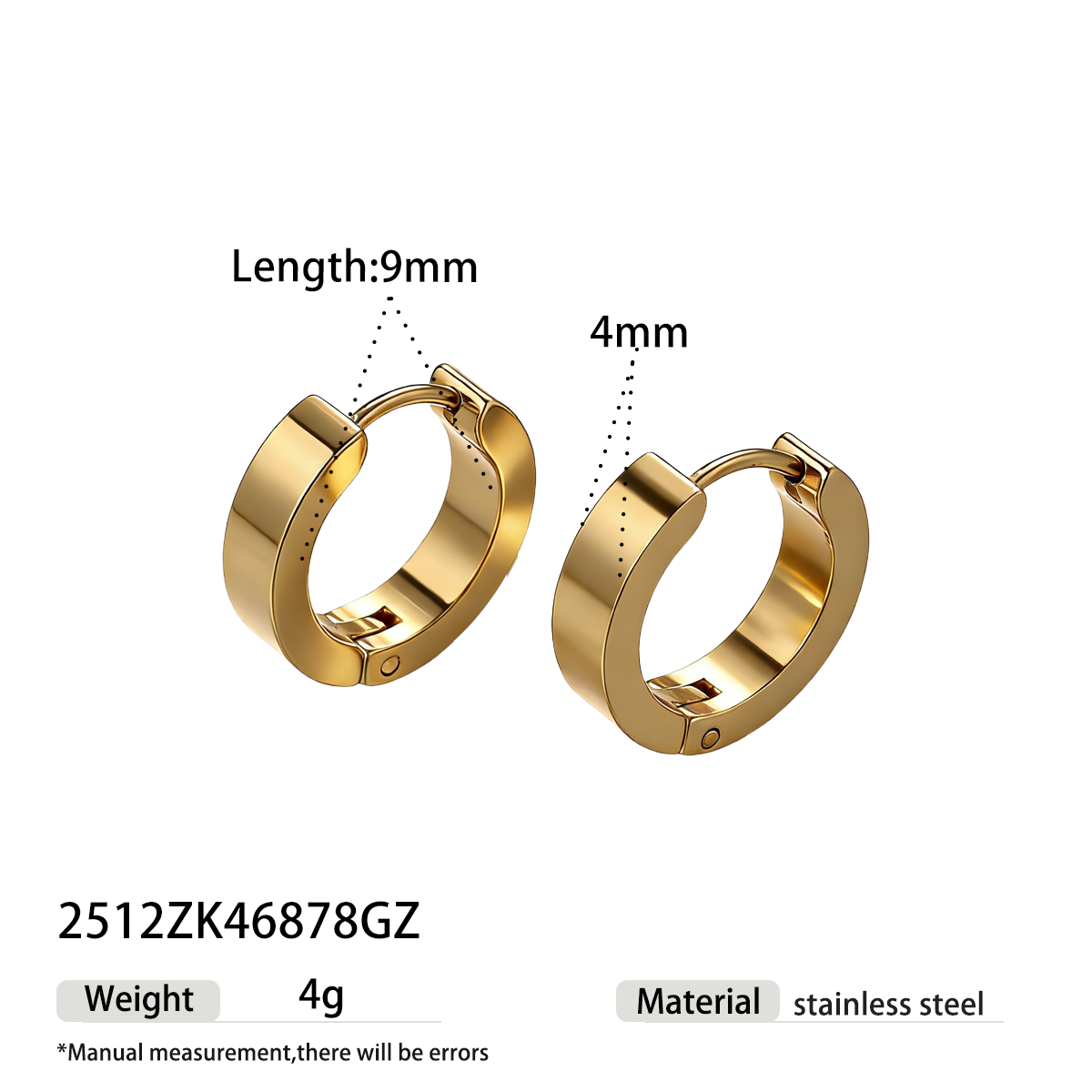 Geometric Earrings For Women Featuring Electroplated 304 Stainless Steel With 18K Real Gold Plated PVD Coated Finish
