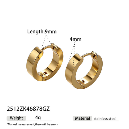 Geometric Earrings For Women Featuring Electroplated 304 Stainless Steel With 18K Real Gold Plated PVD Coated Finish