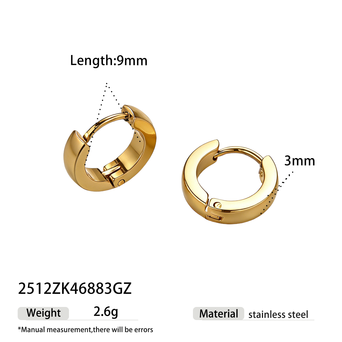 Geometric Earrings For Women Featuring Electroplated 304 Stainless Steel With 18K Real Gold Plated And PVD Coated Finish